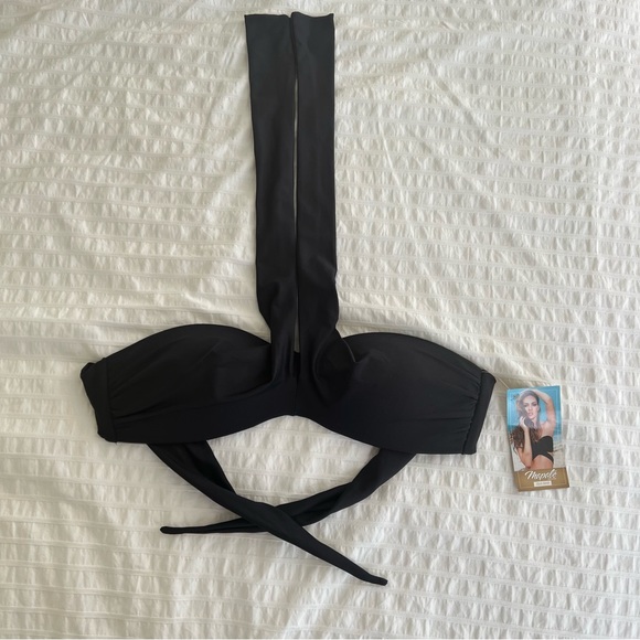 NWT Mapale Multipurpose Wrap Bikini Top in Black, M - Picture 7 of 16
